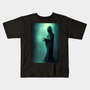 MONKS GREEN EYED GHOST ON HALLOWEEEN Kids T-Shirt